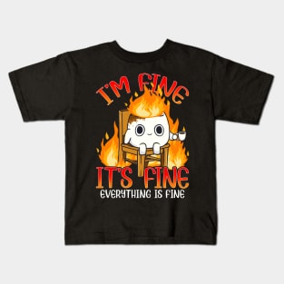 Marshmallow I'm Fine Meme Outdoor Men Kids Women Camping Kids T-Shirt